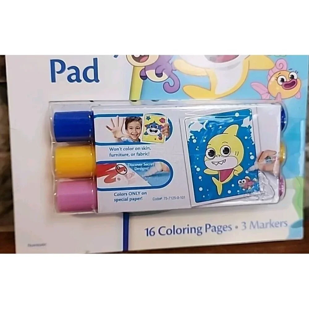 Crayola Baby Shark Color Wonder Mess Free Coloring Activity Pad Markers Travel
